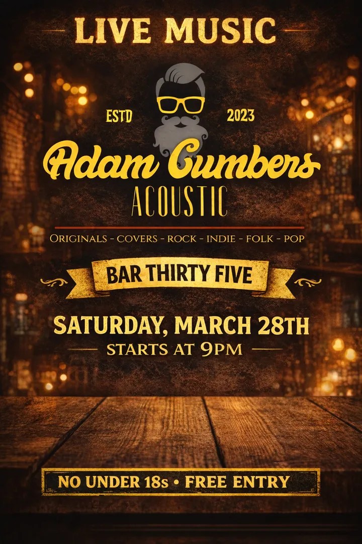 Adam Cumbers Live Acoustic March 28th